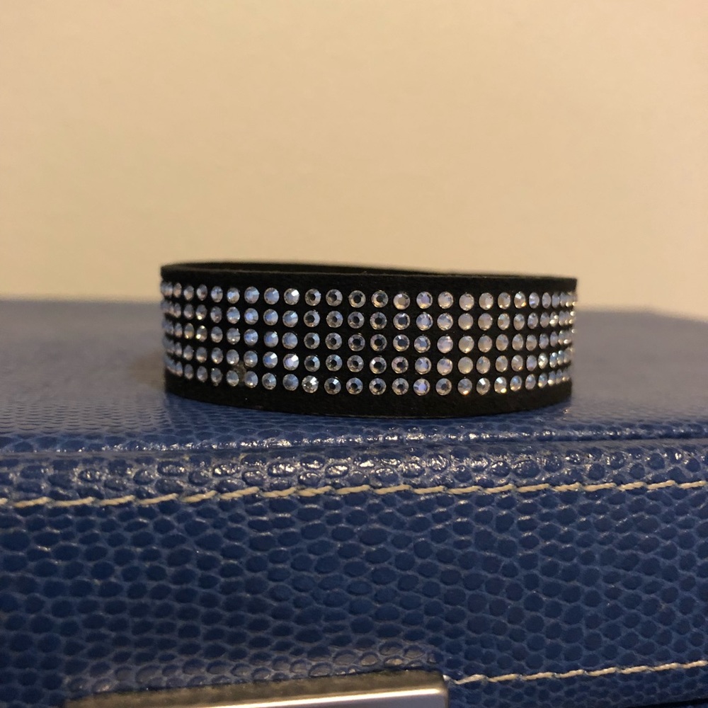 Shiny Swarovski Black and Silver Crystal Bracelet